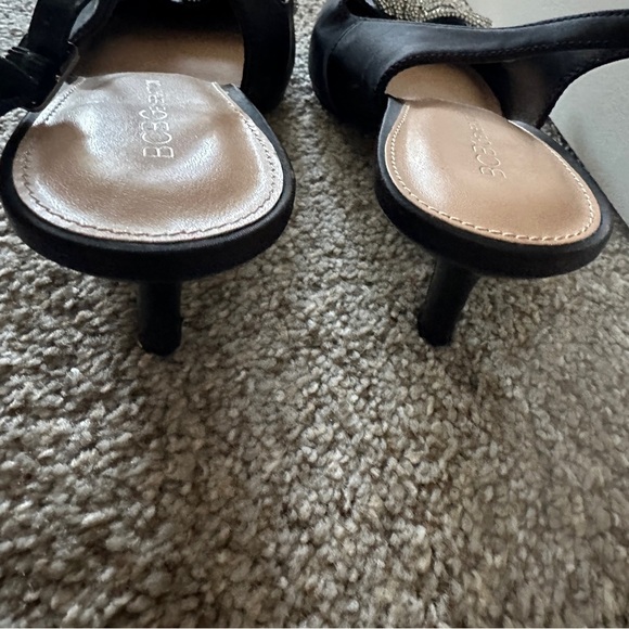 BCBGeneration Donna Black Satin Rhinestone Bow Slingback Pumps Women’s Size 8 - Picture 10 of 14